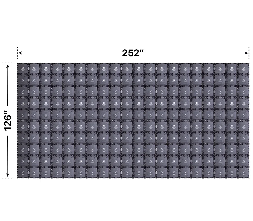 Back elevation of a 10x20 LED sign, 252″ wide by 126″ tall