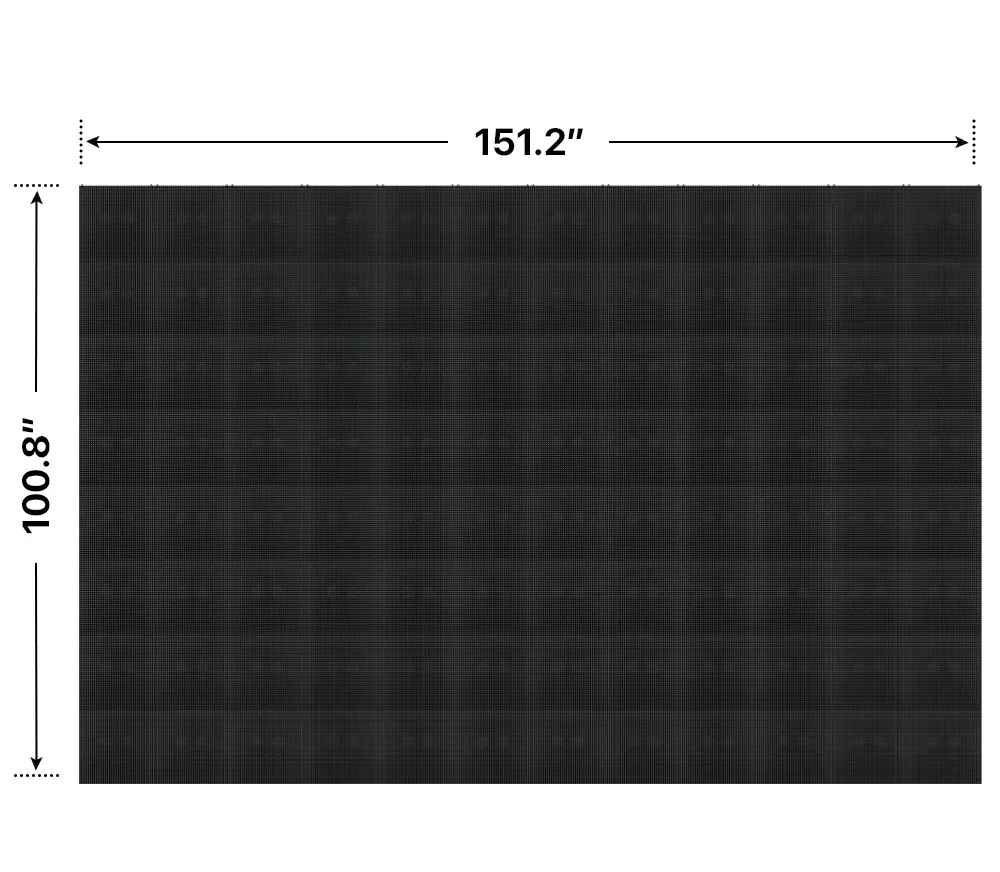 Front elevation of an 8x12 LED sign, 151.2″ wide by 100.8″ tall