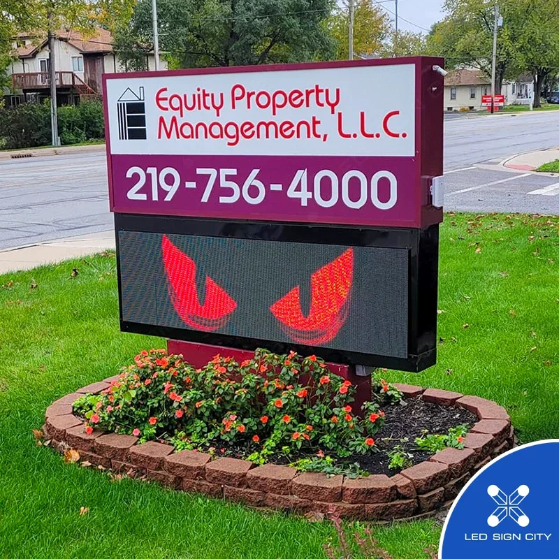 LED sign at Equity Property Management